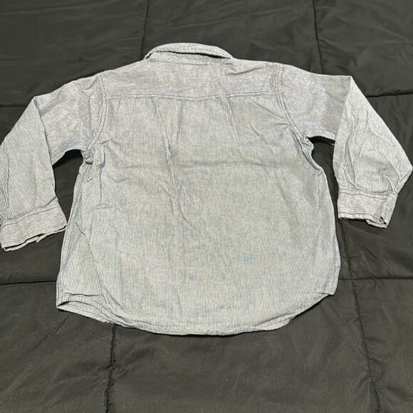 Gymboree Boys Blue/white stripe button down. Size S(5-6) - Picture 4 of 4
